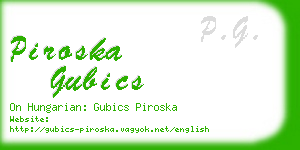 piroska gubics business card